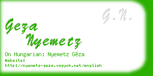 geza nyemetz business card